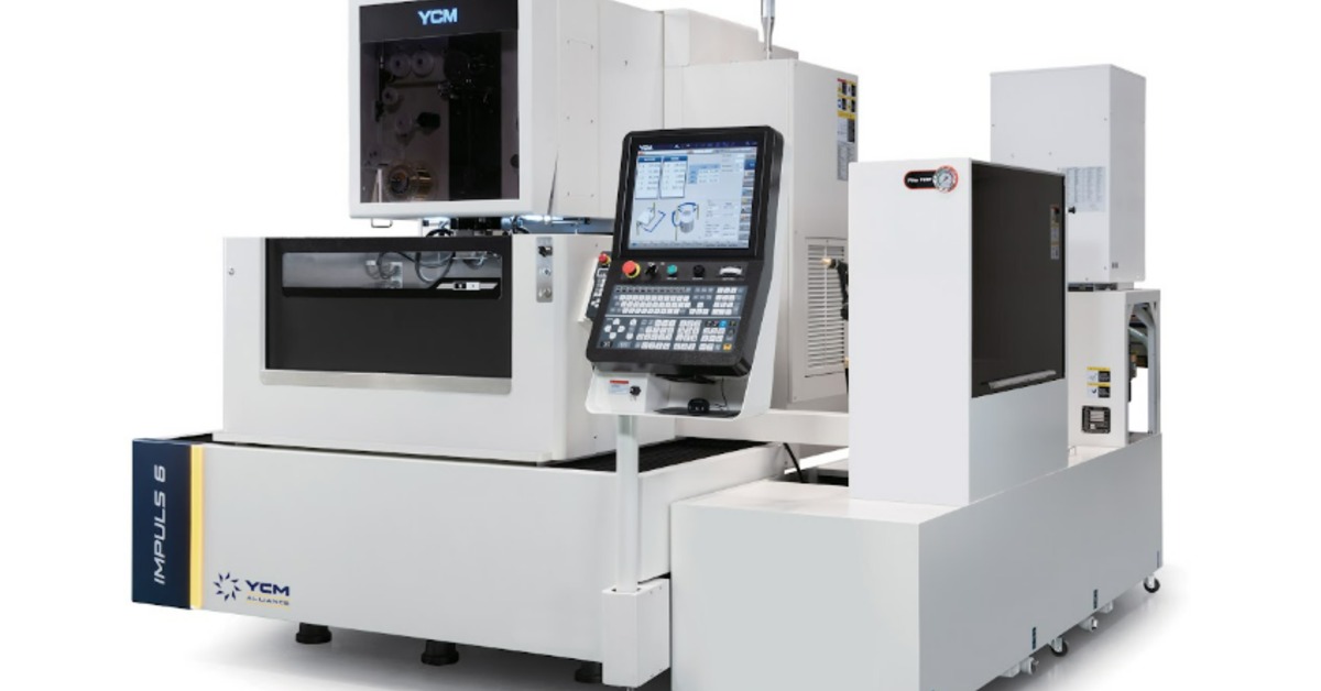 An industrial machine has three layers. It features a computer screen with several buttons underneath.