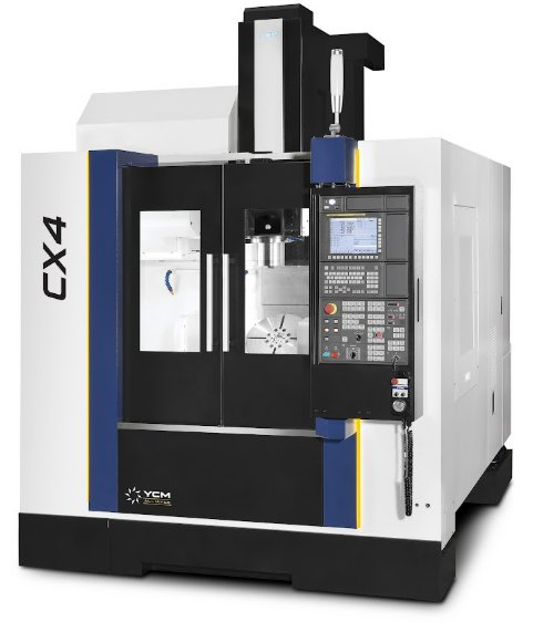 A white CNC machine displays the letters "C" and "X" followed by the number 4 vertically in the front.