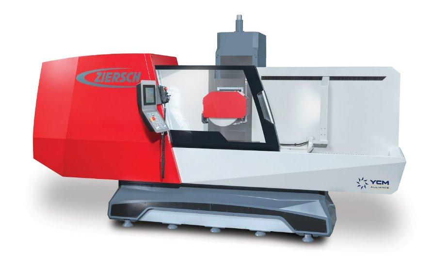 A red and white industrial machine has the name "Ziersch" in large, silver letters. A small computer is on the side.